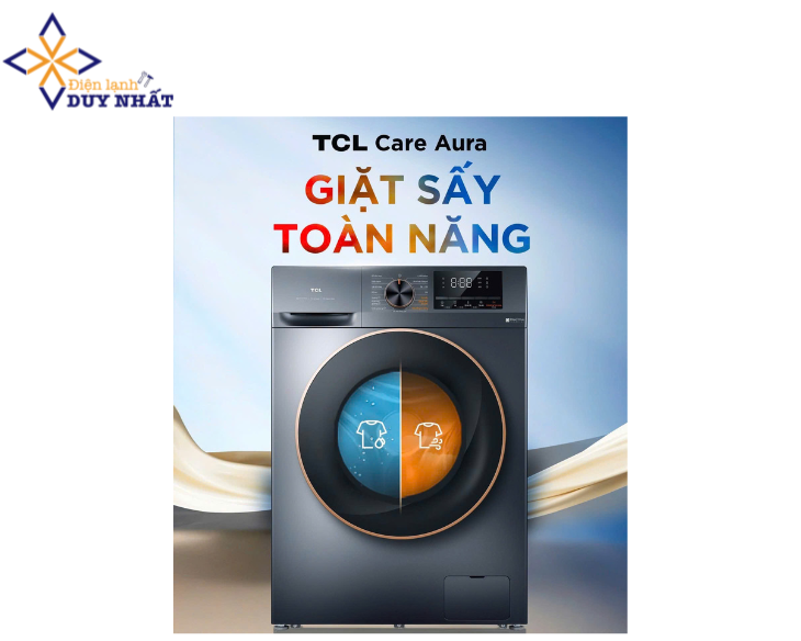 Máy giặt sấy TCL Care Aura DD Inverter giặt 10,5kg sấy 7kg