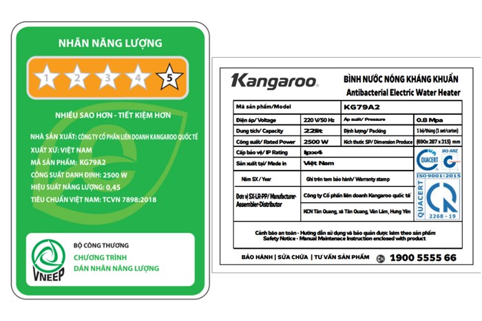 Máy nước nóng gián tiếp Kangaroo 22 lít KG79A2 - Ảnh 2