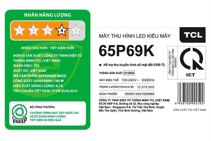 Google Tivi TCL AI 4K 65 inch 65P69K - Ảnh 3