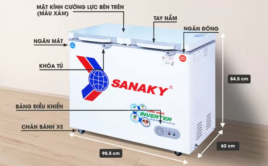 Tủ đông Sanaky Inverter VH-2599W4KD - Ảnh 2