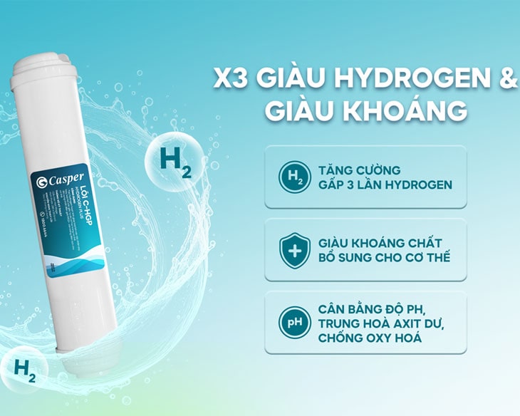 Máy lọc nước 3 chế độ Hydrogen Casper WH-DH8V1 - Ảnh 2