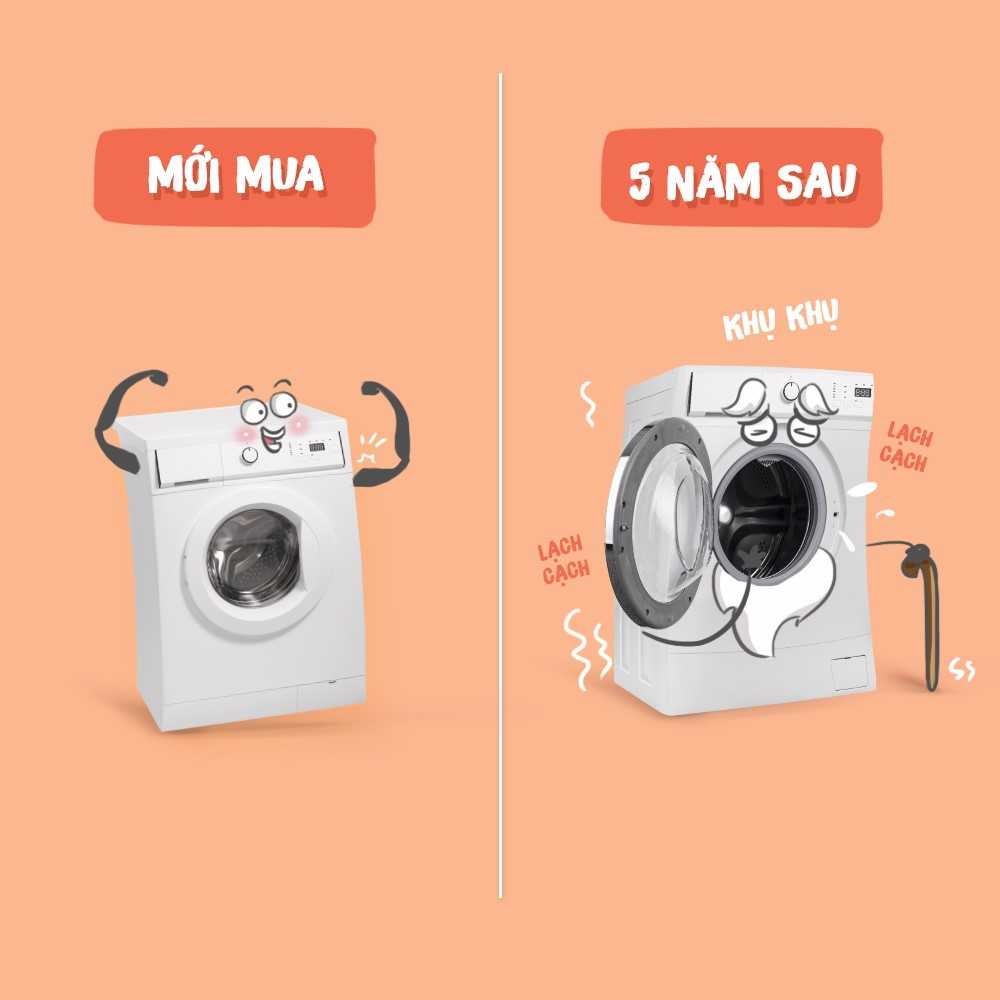 28. Máy giặt nên dùng bao lâu thay mới?