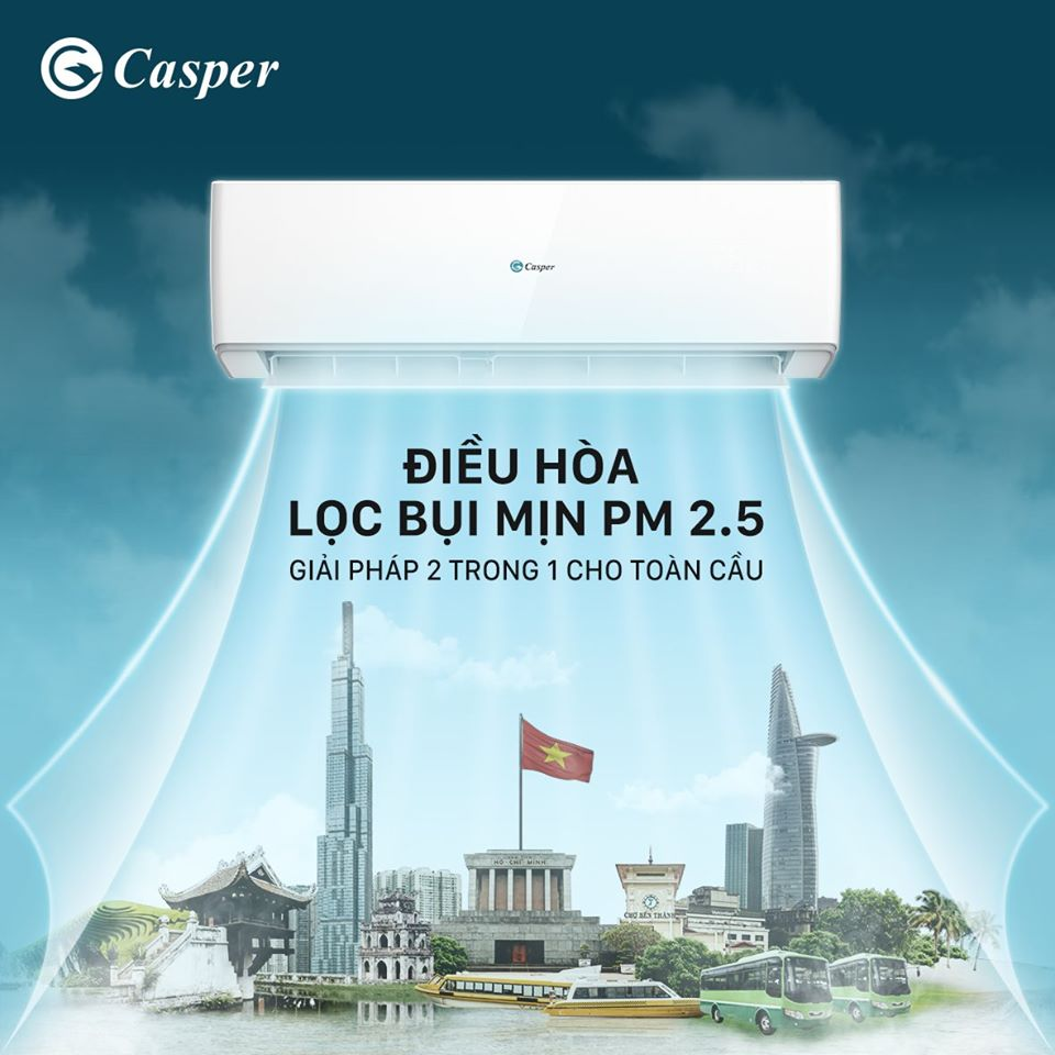 Máy lạnh Casper lọc bụi mịn: Bảo vệ hệ hô hấp tối ưu