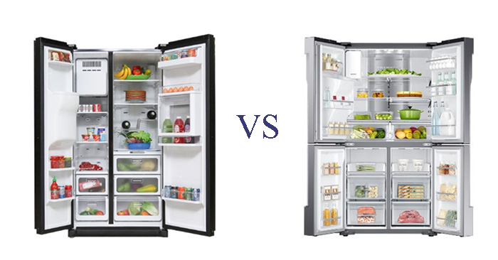 Tủ lạnh Multi Door và Side by Side.