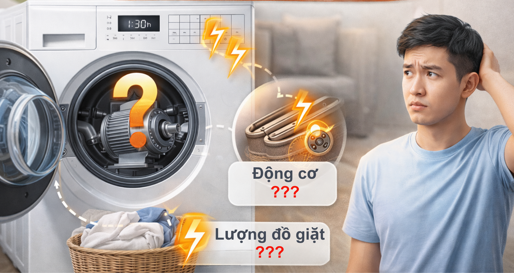 Máy giặt có tốn điện nhiều không