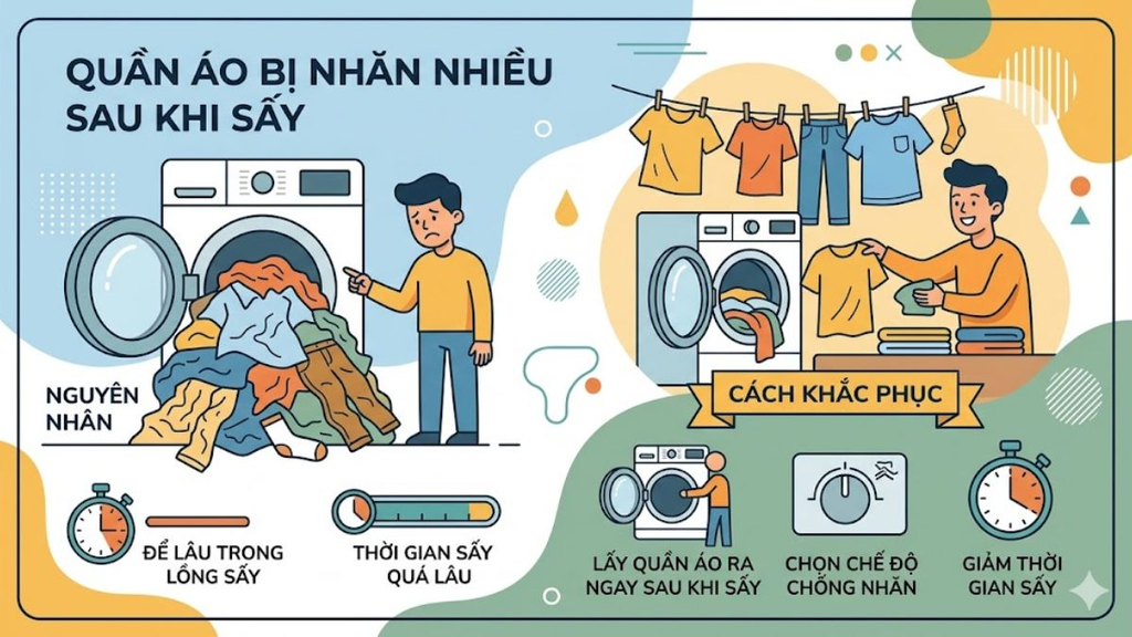 điều cần biết khi dùng máy sấy quần áo