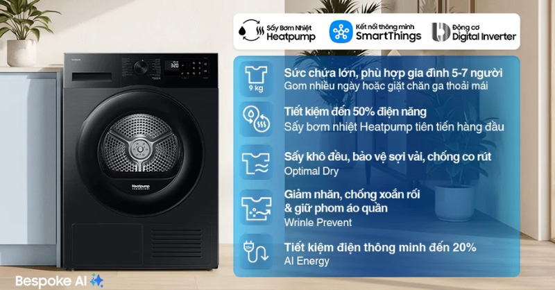 Máy sấy quần áo Samsung giá tốt đáng mua