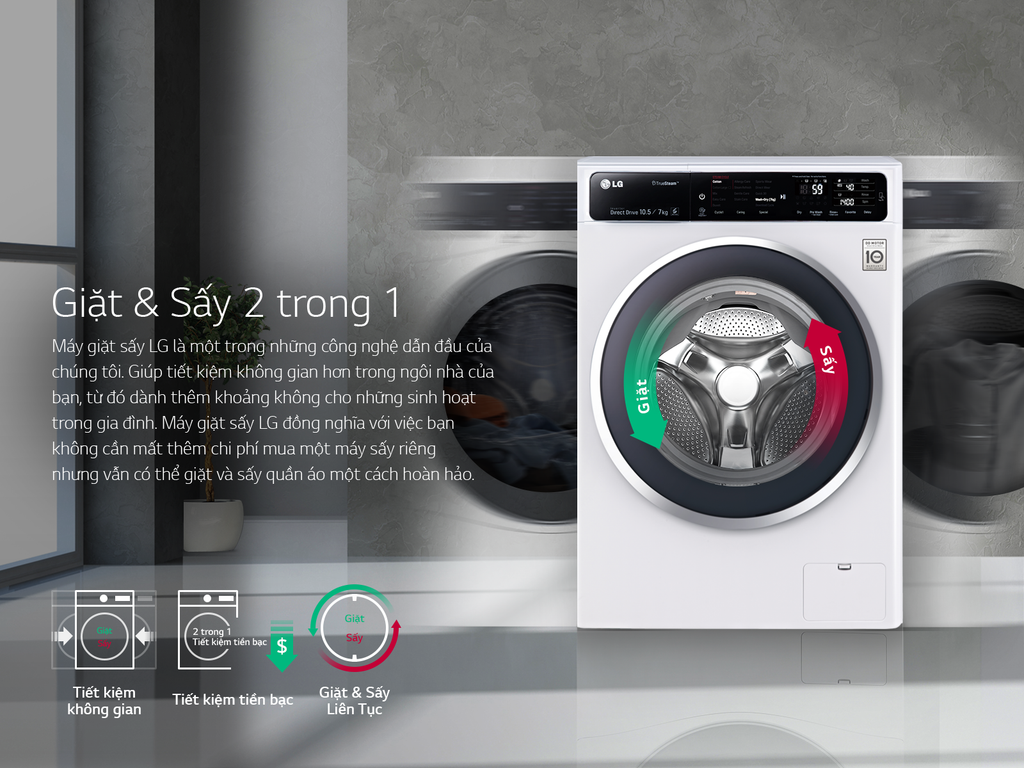 mua máy giặt sấy hay máy giặt riêng