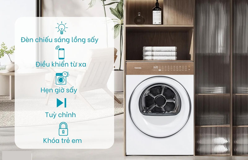 máy sấy quần áo Toshiba đáng mua, bán chạy hiện nay