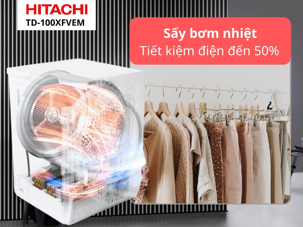 mua máy sấy quần áo Hitachi hay Samsung