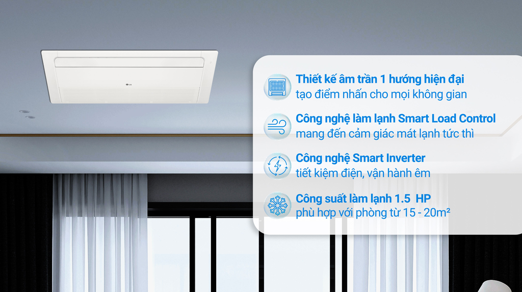 máy lạnh âm trần LG 1 hướng thổi đáng mua
