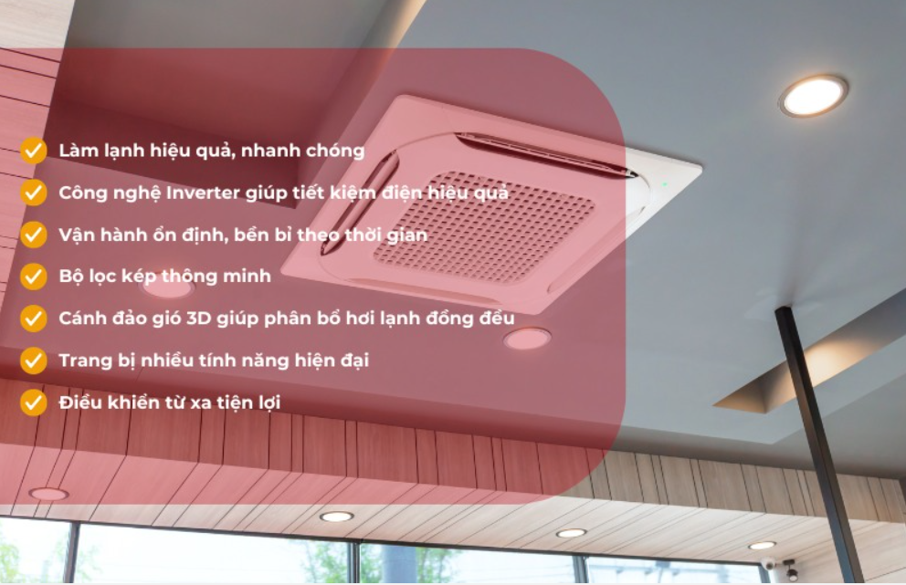 Máy lạnh âm trần Airwell phù hợp với quán cafe
