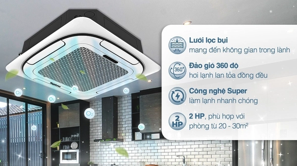 Máy lạnh âm trần Nagakawa phù hợp với quán cafe